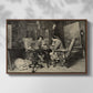 Front view of The Chess Players, 1858 by Ernest Meissonier in a walnut floater framed canvas.