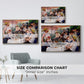 Size comparison chart for natural wood floater framed canvas featuring Luncheon of the Boating Party (Le Déjeuner des canotiers), 1880-1881 by Pierre-Auguste Renoir.