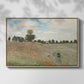Front view of The Poppy Field near Argenteuil, 1873 by Claude Monet in a natural wood floater framed canvas.