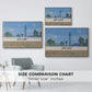 Size comparison chart for natural wood floater framed canvas featuring Poppy Field (Giverny), 1890-1891 by Claude Monet.