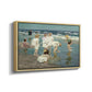Angled view of A Holiday, c. 1915 by Edward Henry Potthast in a natural wood floater framed canvas.