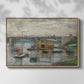 Front view of Bridge at Argenteuil on a Gray Day, c. 1876 by Claude Monet in a natural wood floater framed canvas.
