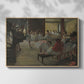 Front view of The Dance Class, c. 1873 by Edgar Degas in a natural wood floater framed canvas.