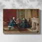 Front view of The Brown Family, 1869 by Eastman Johnson in a natural wood floater framed canvas.