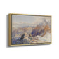 Angled view of Col du Géant, 1903 by Edward Theodore Compton in a natural wood floater framed canvas.