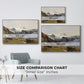 Size comparison chart for natural wood floater framed canvas featuring The Großglockner from the Prager Hut, 1890 by Edward Theodore Compton.