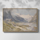 Front view of Shepherds (Pasterze), c. 1921 by Edward Theodore Compton in a natural wood floater framed canvas.