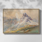 Front view of From the Dolomites, 1904 by Edward Theodore Compton in a natural wood floater framed canvas.