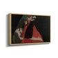 Angled view of Cardinal and Nun (Caress), 1912 by Egon Schiele in a natural wood floater framed canvas.