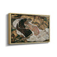 Angled view of Death and the Maiden, 1915 by Egon Schiele in a natural wood floater framed canvas.