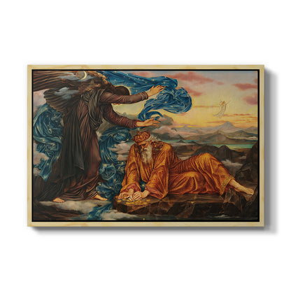 Earthbound, 1897 by Evelyn De Morgan in a natural wood floater framed canvas wall art display.
