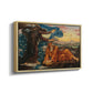 Angled view of Earthbound, 1897 by Evelyn De Morgan in a natural wood floater framed canvas.