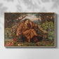 Front view of A Soul in Hell, c. 1901-1902 by Evelyn De Morgan in a natural wood floater framed canvas.