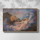 Front view of Twilight, 1914 by Evelyn De Morgan in a natural wood floater framed canvas.