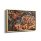 Angled view of Boreas and the Fallen Leaves, c. 1910-1914 by Evelyn De Morgan in a natural wood floater framed canvas.