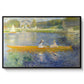 The Skiff (La Yole), 1875 by Pierre-Auguste Renoir in a black floater framed canvas wall art display.