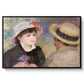 Boating Couple (Aline Charigot and Renoir), c. 1881 by Pierre-Auguste Renoir in a black floater framed canvas wall art display.