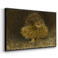 Angled view of An Eagle Owl (Berguv), 1905 by Bruno Liljefors in a black floater framed canvas.