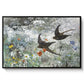 Common Swifts, 1886 by Bruno Liljefors in a black floater framed canvas wall art display.