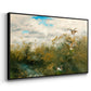 Angled view of Wild Ducks (Grasänder), 1890 by Bruno Liljefors in a black floater framed canvas.