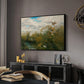 Wild Ducks (Grasänder), 1890 by Bruno Liljefors in a black floater framed canvas featuring a group of ducks foraging in natural marsh setting, displayed above a desk in a dark home office interior.