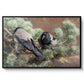 Hooded Crows (Kråkor), 1891 by Bruno Liljefors in a black floater framed canvas wall art display.