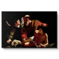 The Sacrifice of Isaac (Uffizi Version), c. 1603 by Caravaggio in a black floater framed canvas wall art display.