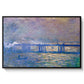 Charing Cross Bridge, 1903 by Claude Monet in a black floater framed canvas wall art display.