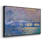 Angled view of Charing Cross Bridge, 1903 by Claude Monet in a black floater framed canvas.