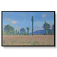 Poppy Field (Giverny), 1890-1891 by Claude Monet in a black floater framed canvas wall art display.