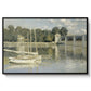 The Bridge at Argenteuil, 1874 by Claude Monet in a black floater framed canvas wall art display.