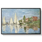 Regatta at Argenteuil, 1872 by Claude Monet in a black floater framed canvas wall art display.