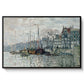 View of the Prins Hendrikkade and Kromme Waal in Amsterdam, 1874 by Claude Monet in a black floater framed canvas wall art display.