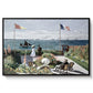 Garden at Sainte-Adresse, 1867 by Claude Monet in a black floater framed canvas wall art display.