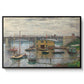 Bridge at Argenteuil on a Gray Day, c. 1876 by Claude Monet in a black floater framed canvas wall art display.
