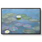 Water Lilies (Nymphéas), 1897-1899 by Claude Monet in a black floater framed canvas wall art display.