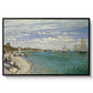 Regatta at Sainte-Adresse, 1867 by Claude Monet in a black floater framed canvas wall art display.