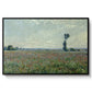 Poppy Field, 1881 by Claude Monet in a black floater framed canvas wall art display.
