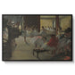 The Dance Class, c. 1873 by Edgar Degas in a black floater framed canvas wall art display.