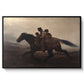 A Ride for Liberty – The Fugitive Slaves, c. 1862 by Eastman Johnson in a black floater framed canvas wall art display.