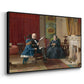 Angled view of The Brown Family, 1869 by Eastman Johnson in a black floater framed canvas.