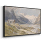 Angled view of Shepherds (Pasterze), c. 1921 by Edward Theodore Compton in a black floater framed canvas.