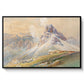 From the Dolomites, 1904 by Edward Theodore Compton in a black floater framed canvas wall art display.