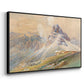 Angled view of From the Dolomites, 1904 by Edward Theodore Compton in a black floater framed canvas.