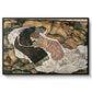 Death and the Maiden, 1915 by Egon Schiele in a black floater framed canvas wall art display.