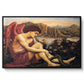 The Angel with the Serpent, c. 1870-1875 by Evelyn De Morgan in a black floater framed canvas wall art display.