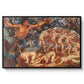 Boreas and the Fallen Leaves, c. 1910-1914 by Evelyn De Morgan in a black floater framed canvas wall art display.