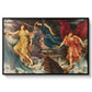 The Storm Spirits, 1900 by Evelyn De Morgan in a black floater framed canvas wall art display.