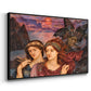 Angled view of The Vision, 1914 by Evelyn De Morgan in a black floater framed canvas.
