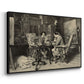 Angled view of The Chess Players, 1858 by Ernest Meissonier in a black floater framed canvas.